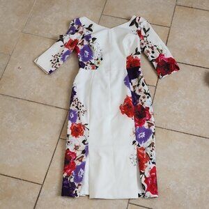 Black Halo Multicolor Floral Long Sleeve Dress Size 2